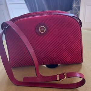 VTG 70s Pristine EMILIO PUCCI Red Jacquard Leather Crossbody Bag Old Money